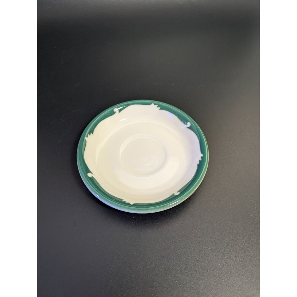 Syracuse China Wintergreen Saucer White Green Vintage USA
